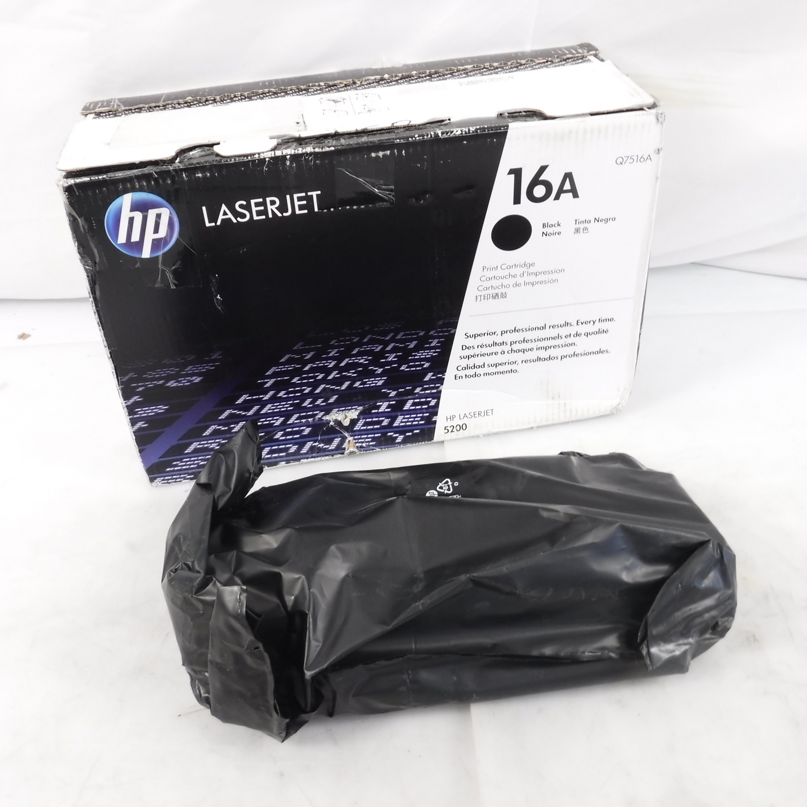 Genuine OEM HP 16A Black Toner Cartridge Q7516A for 5200 SEALED BAG OPEN BOX