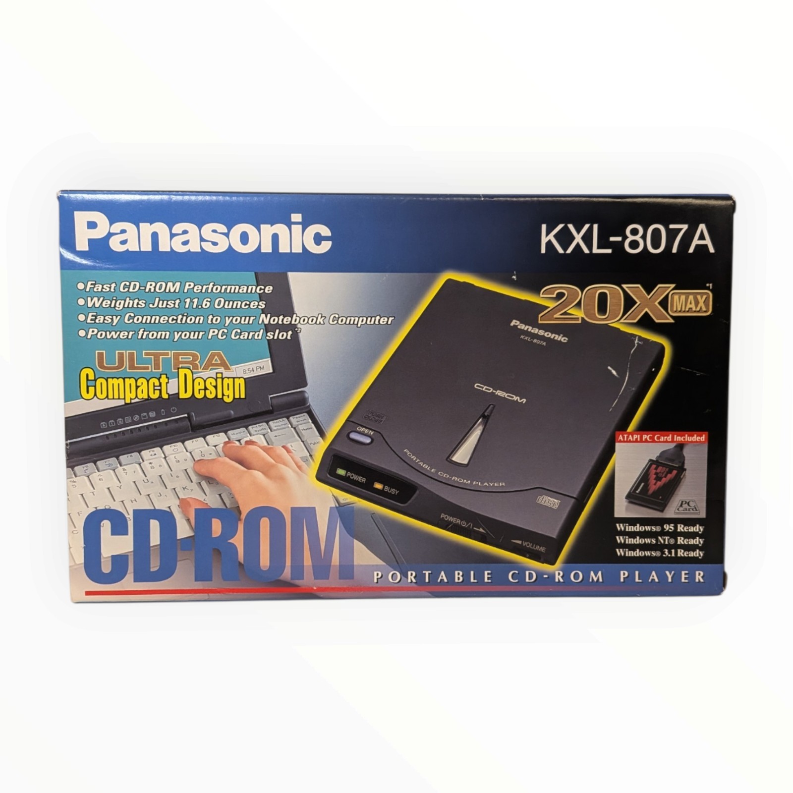 Panasonic KXL-807A 20X MAX Portable CD-ROM Player PCMCIA ATAPI PC Card NEW NIB