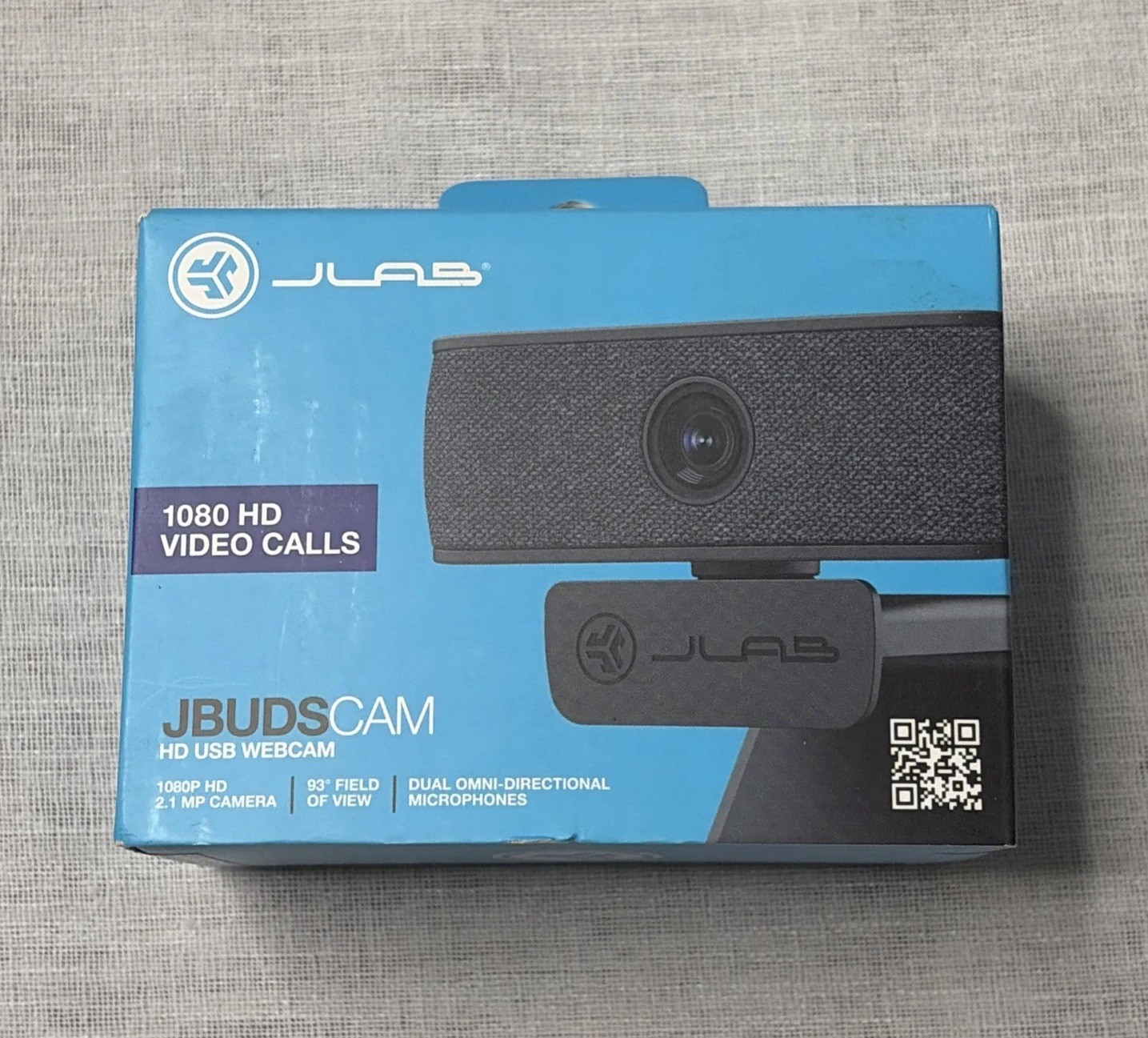 JLAB JBUDS CAM WJBCAMRBLK124, USB Webcam-2k/1080P HD-two Microphones-BLK-NEW