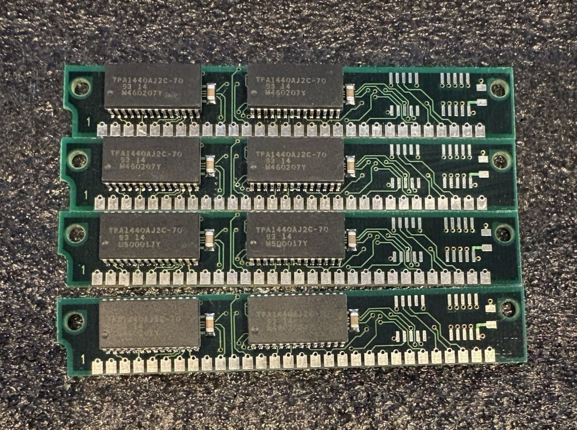 4 x 1MB 30-Pin 2-Chip 70ns FPM SIMM Memory RAM 4MB Silver PC 286 386 *Tested*