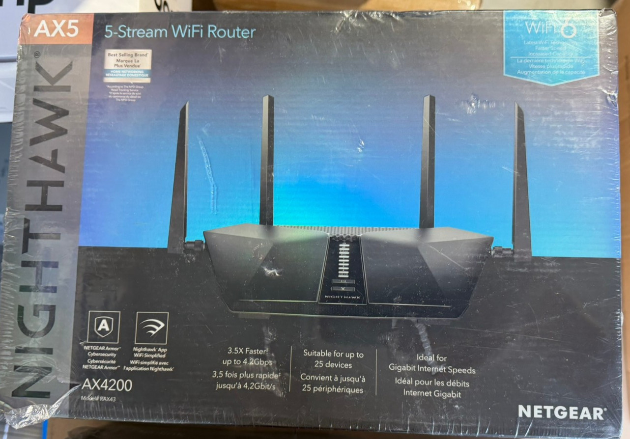 Netgear Nighthawk AX5 Router AX4200 RAX43 - New In Box Sealed