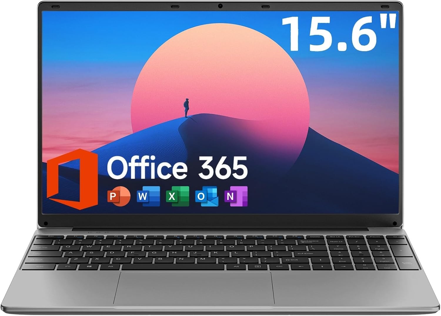 15.6 Inch Laptop with Office 365, 4GB RAM, 128GB Storage Expandable 1TB, 5205U