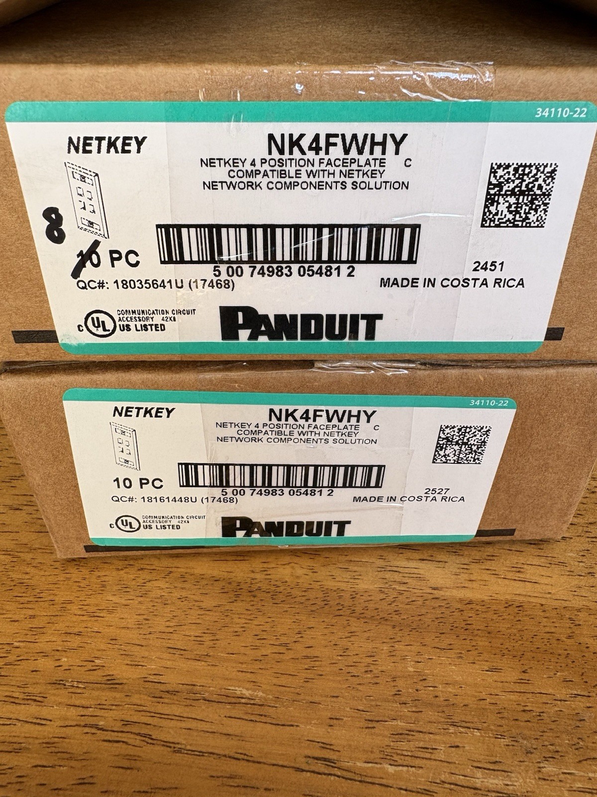 Panduit NK4FWHY Netkey 4- Port Faceplates 18 TOTAL NEW SEALED