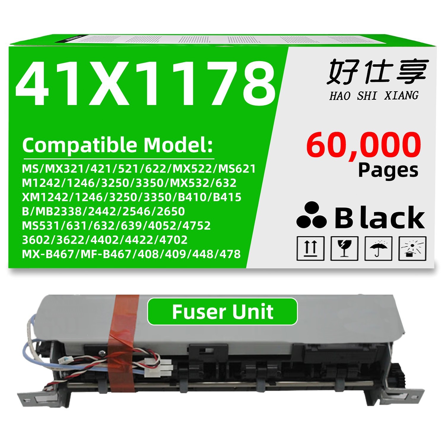 41X1178 Fuser Unit Compatible for Lexmark MS/MX321/421/521/622 MX522 MS621