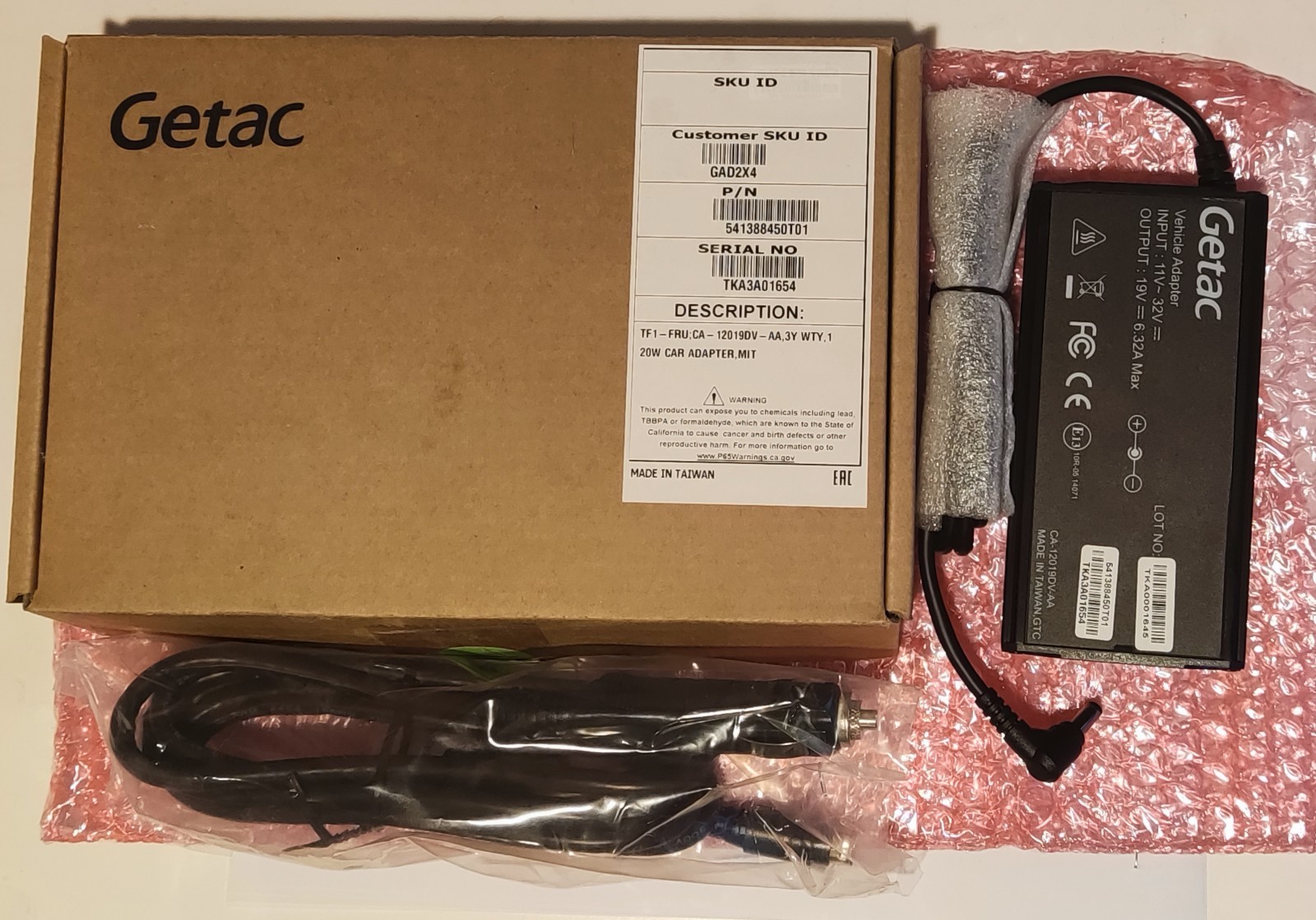 Getac 120w Car Adapter for Laptop GAD2X4 541388450T01  New Open Box