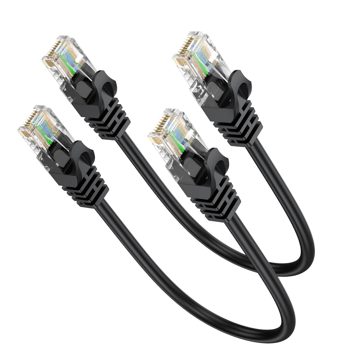 Short Ethernet Cable 0.5FT 2-Pack, Cat6 Patch Cable 6 inch Cord (Cat 6 Cable,...