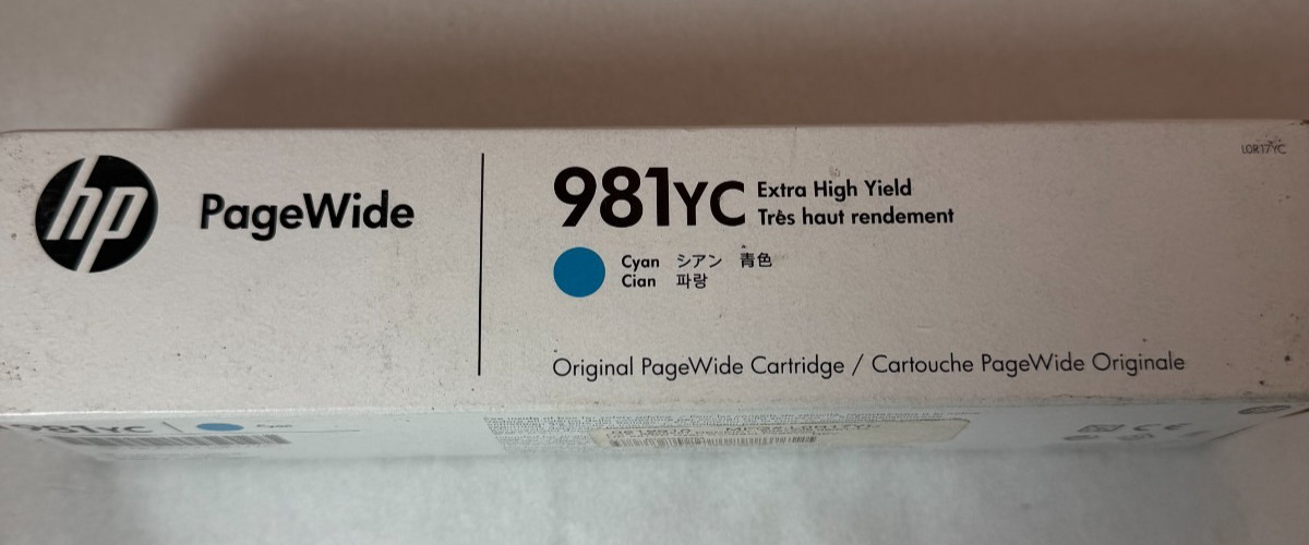 OEM Genuine HP 981YC Ink Cartridge Cyan PageWide Cartridge - New