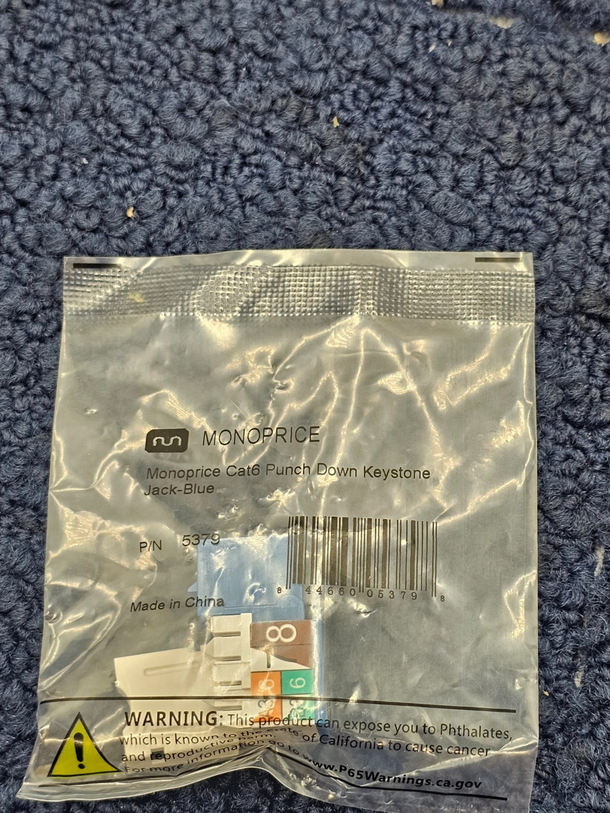 (QTY 10) Monoprice 5379 Cat6 Punch Down Keystone Jack for 22-24AWG Blue