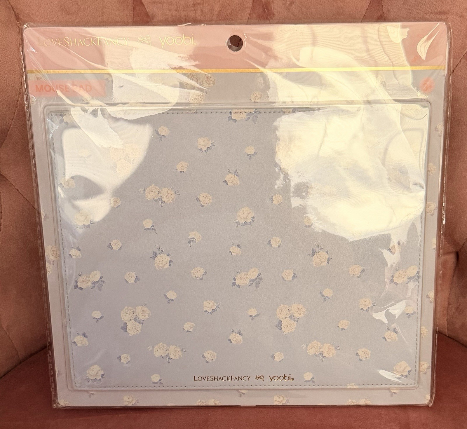 Yoobi LoveShackFancy Blue Floral Mouse Pad