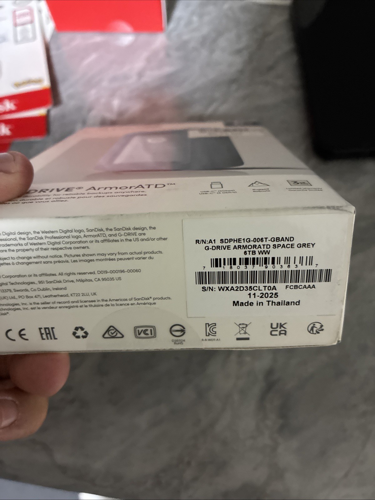 SanDisk Professional 6TB G-DRIVE ArmorATD USB-C 3.2 Gen 1 External Hard Drive