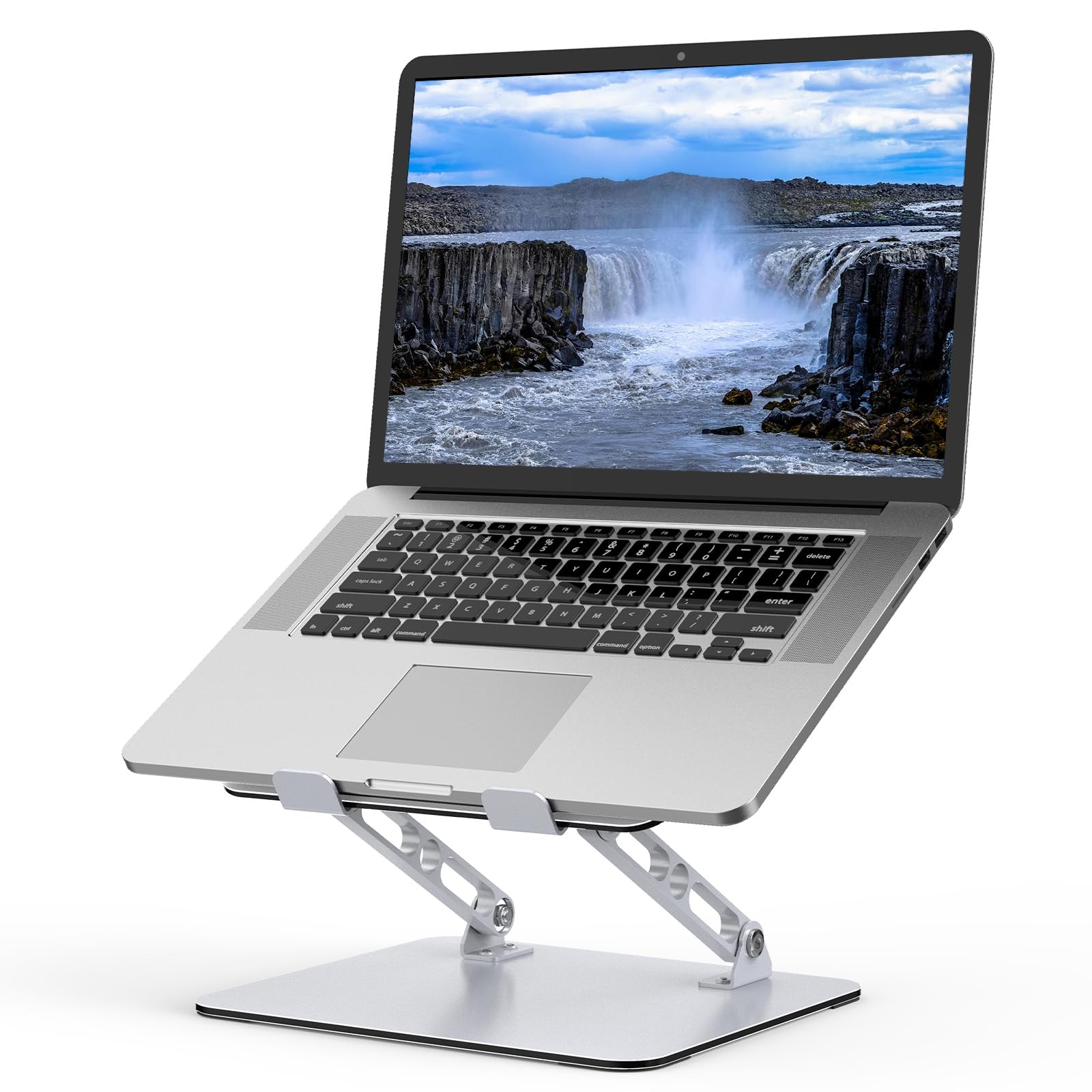Gogoonike Laptop Stand for Desk, Adjustable Riser Holder Silver