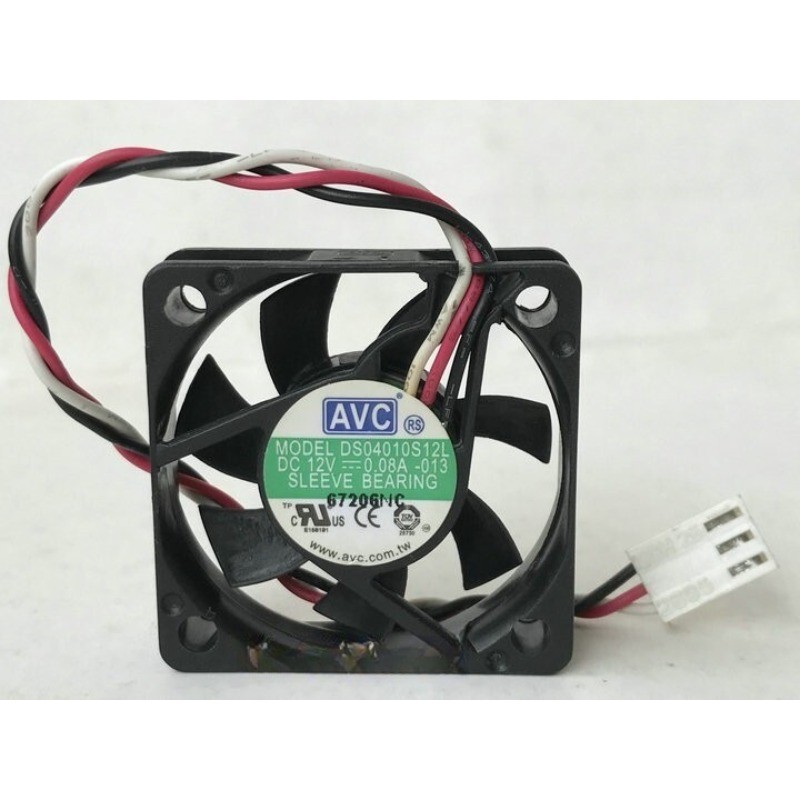 2pc AVC 4010 DS04010S12L DC12V 0.08A 4cm 3-wire silent cooling fan