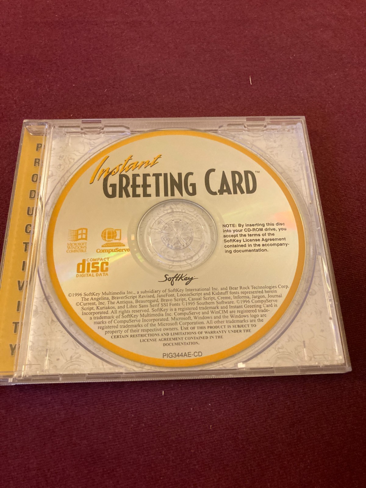 Instant Greeting Card SoftKey -CD ROM Windows 3.1 & 95 