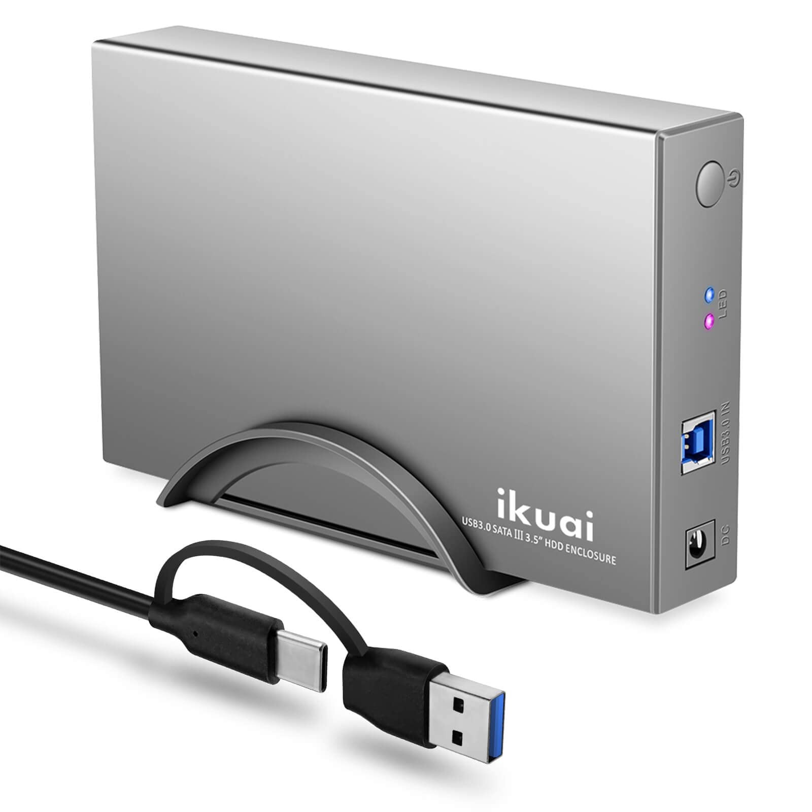 Hard Drive Enclosure 3.5" Aluminum USB 3.0 / USB C to SATA Hard Drive Dock Ca...