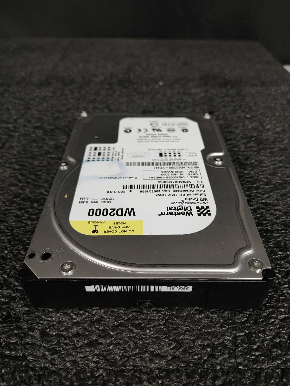 WD WD2000BB-00DAA1 200GB IDE ATA-100 3.5" 7.2K RPM 2MB Cache HDD Hard Drive