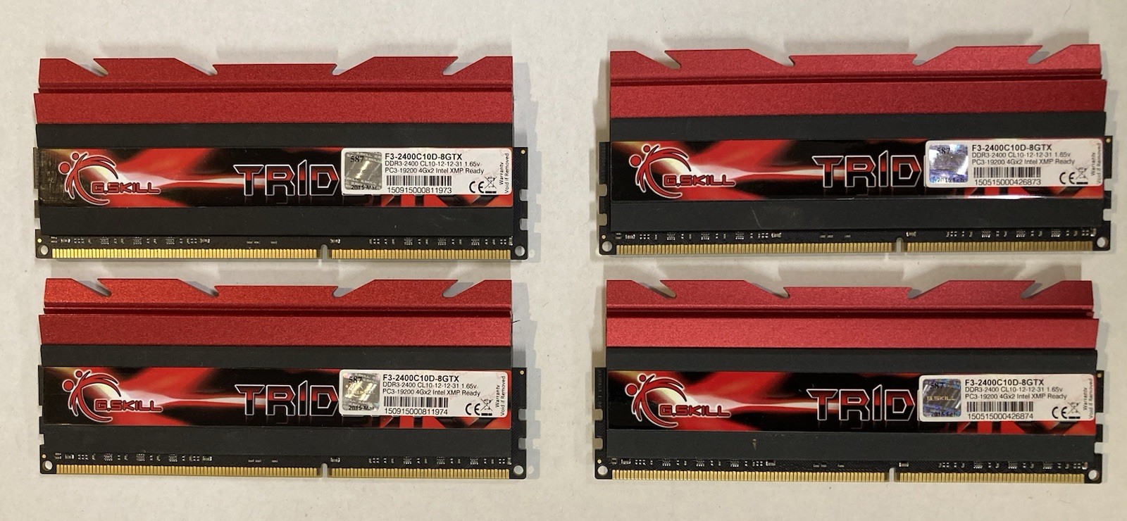 G.SKILL   TridentX     F3-2400C10D-8GTX    DDR3-2400    Four 8GB Memory Modules