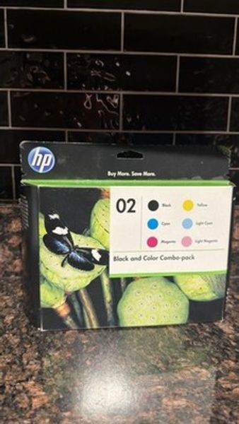 HP 02 XL, 6 Color Ink Cartridges OEM New Old Stock