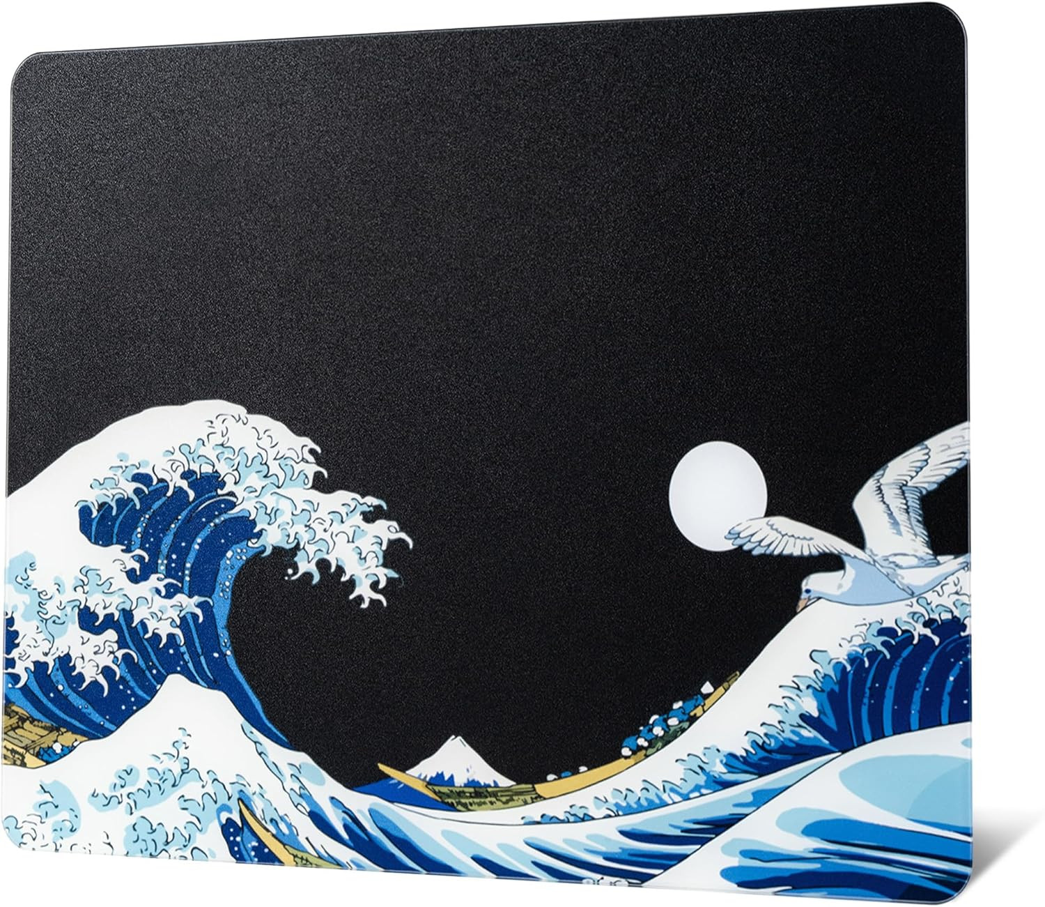 XVX Glass Mouse Pad for Gaming, Black Coral Sea Hard Gaming Mousepad, Profession