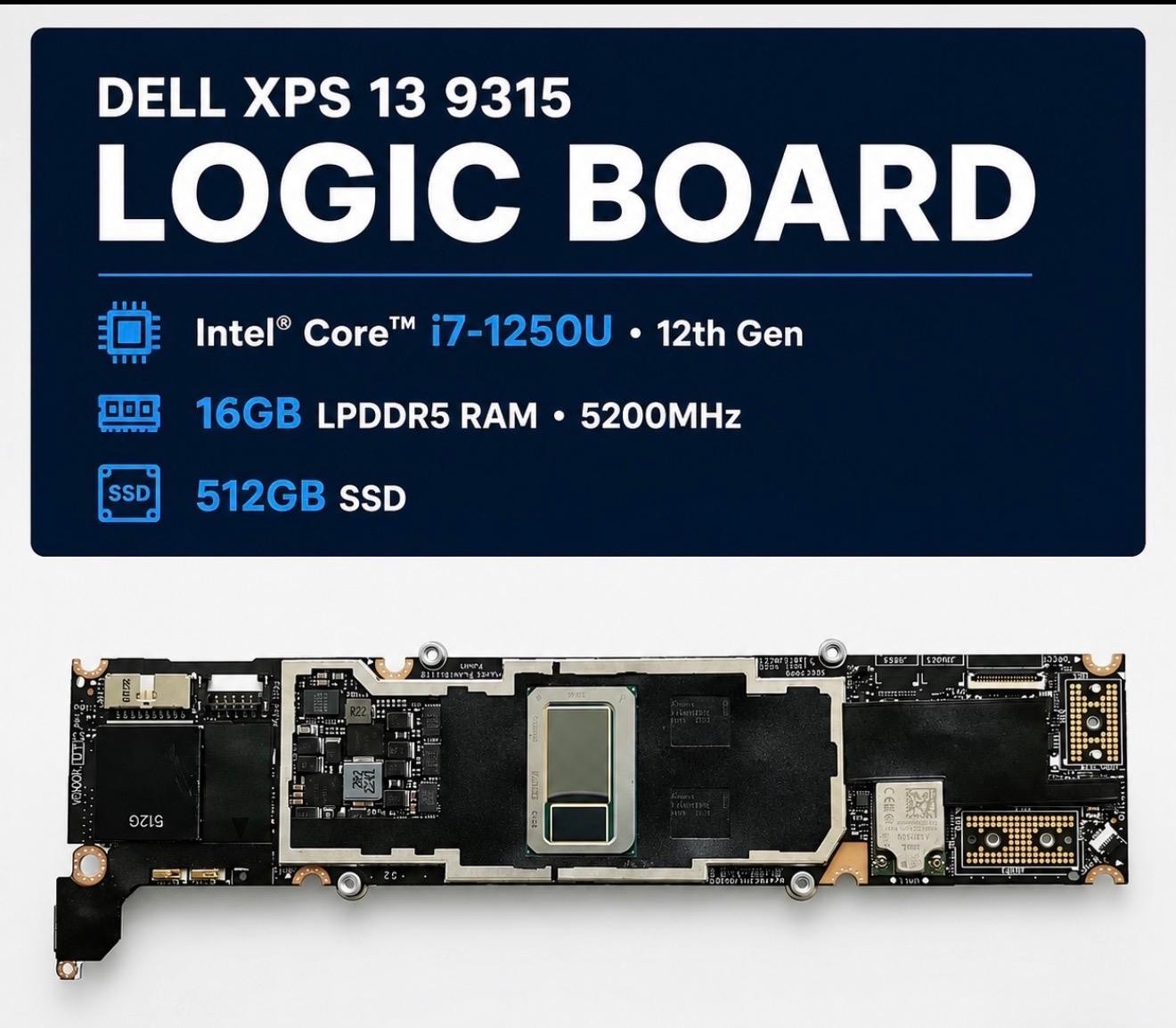 Logic board  For Dell XPS 13 9315 i7-1250U Up to 4.7GHz 16GB  Motherboard 0GNN3X