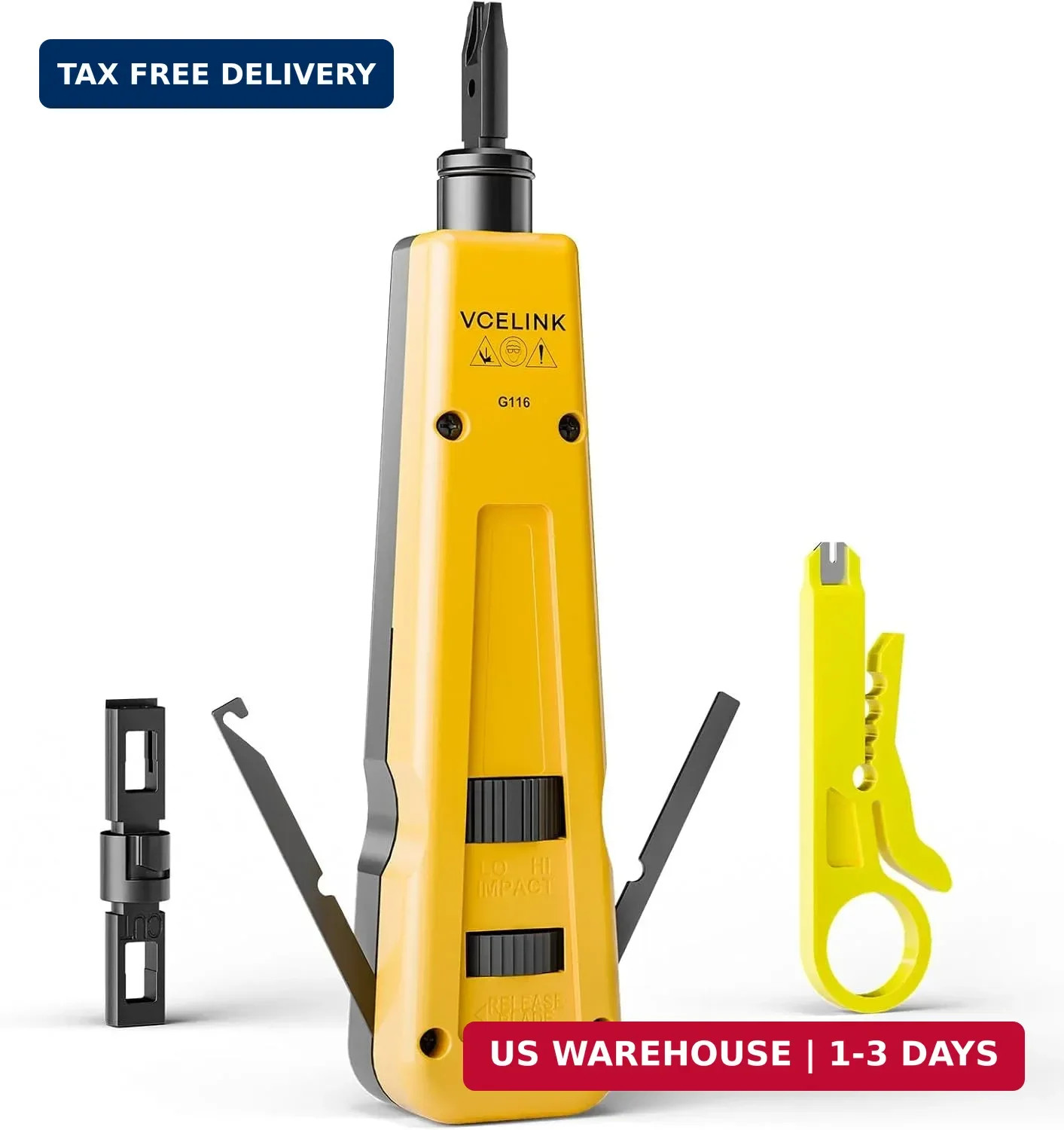 VCELINK Punch Down Impact Tool with 110 and 66 Blades, Network Wire Punch