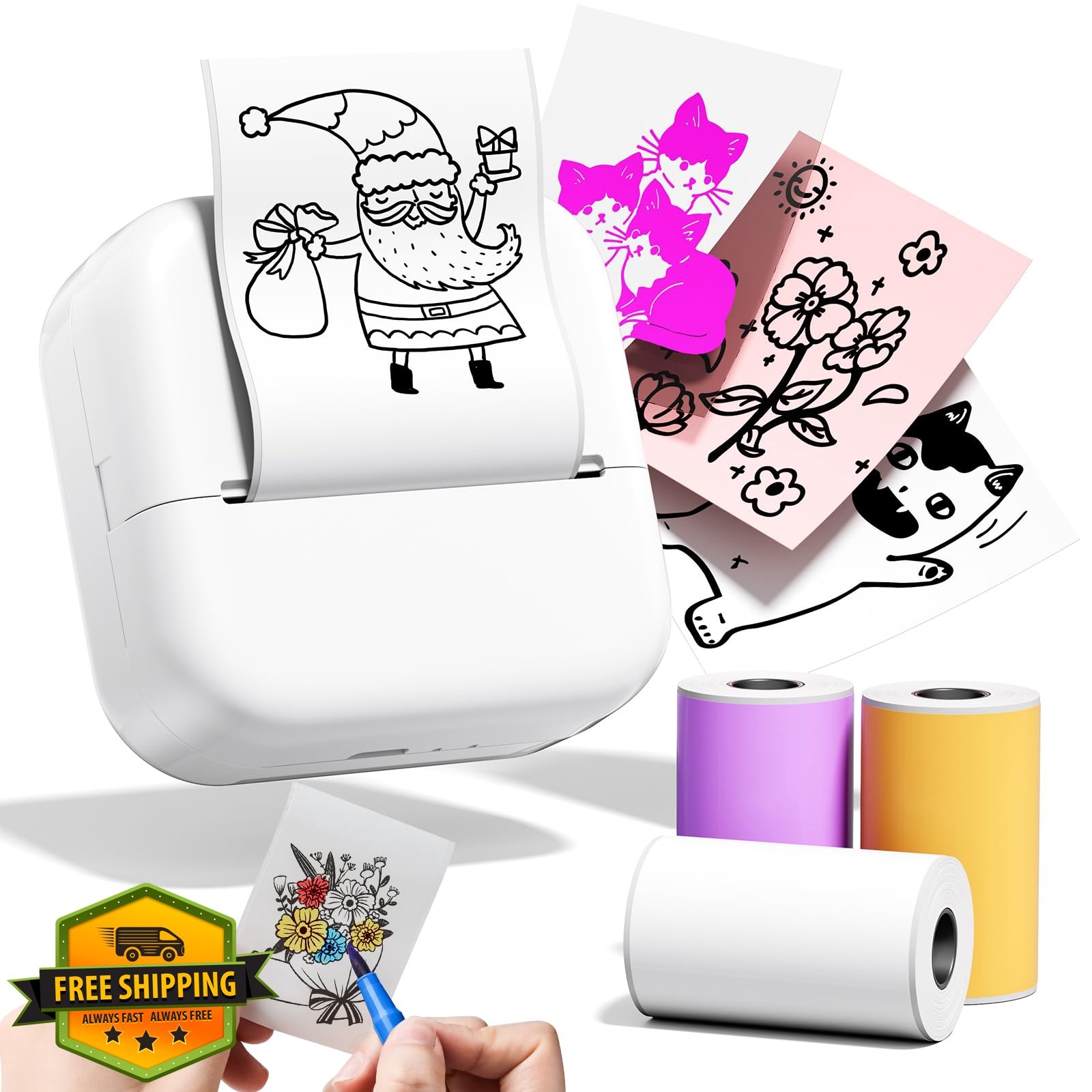 Ponek Mini Sticker Printer, Mini Thermal Sticker Printer M02X, Stickers Maker...