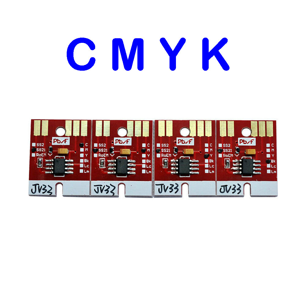 4Pcs Chip Permanent for Mimaki JV33 CJV30 JV5 JV34 SS21 Cartridge 4 Colors CMYK