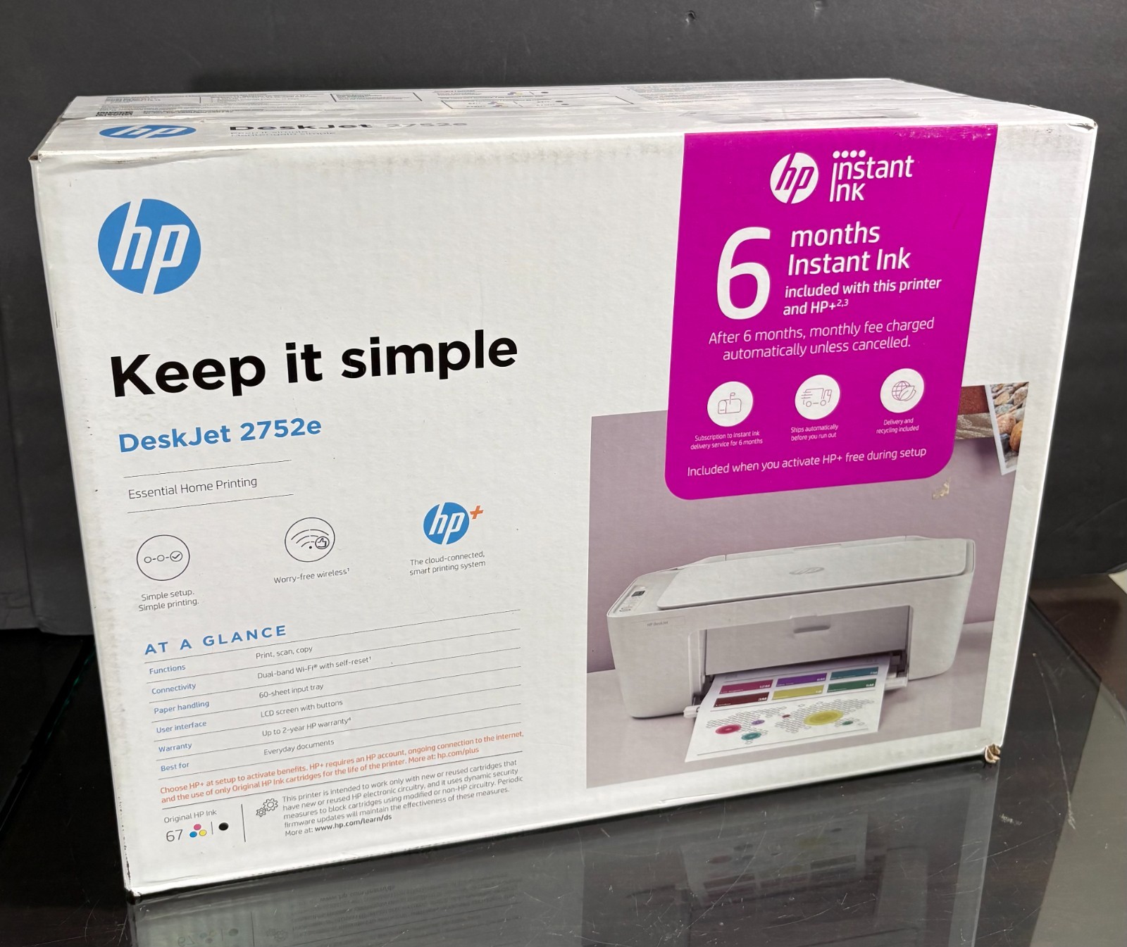 HP DeskJet 2752e Wireless All-in-One Color Inkjet Printer Copy Scan w/Ink