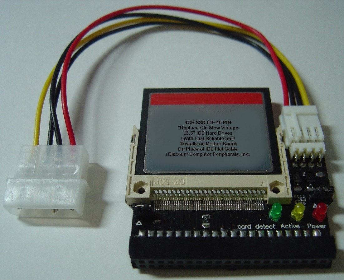 4GB DOM SSD Replace Worn Out 3.5" IDE Drives with this 40 PIN IDE CF SSD Card