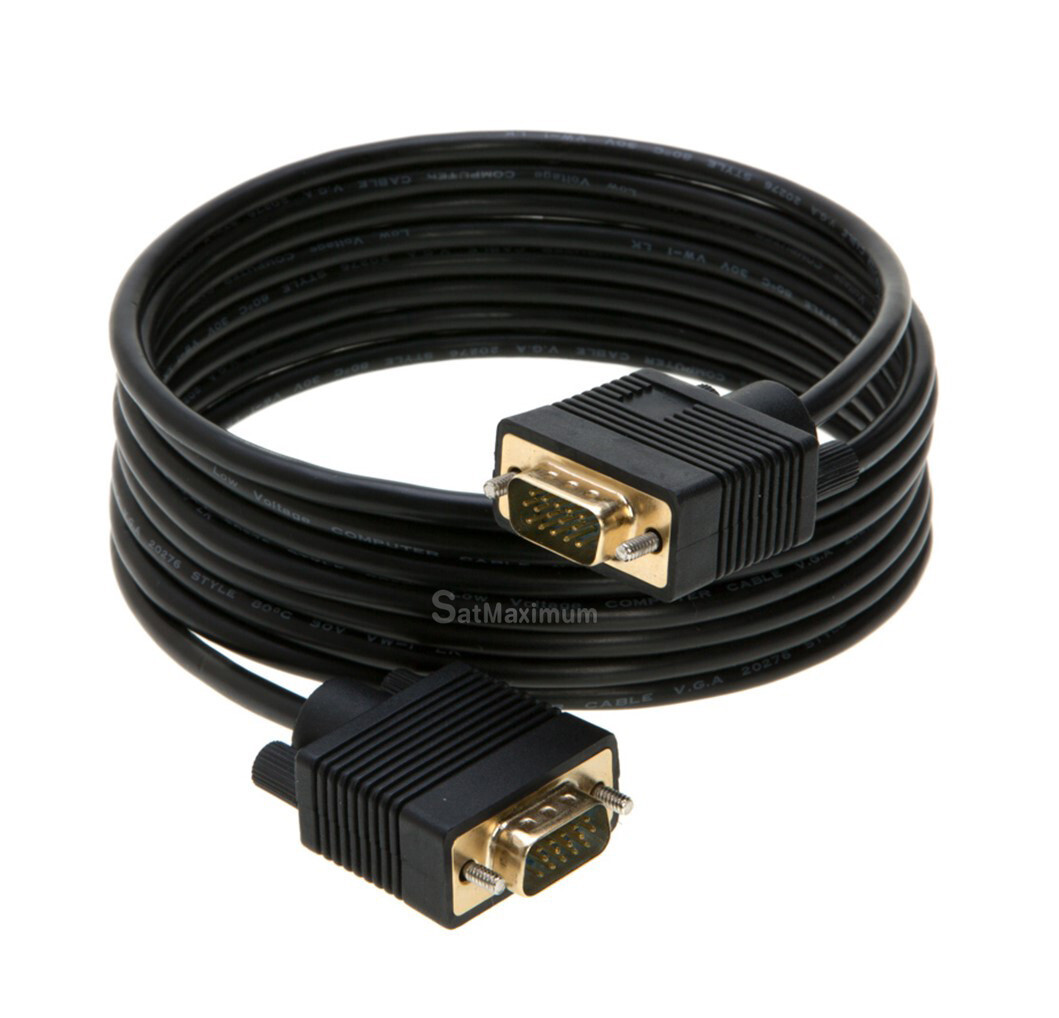 15FT VGA/SVGA Cable Male to Male Monitor TV Video Wire 15 PIN Cord