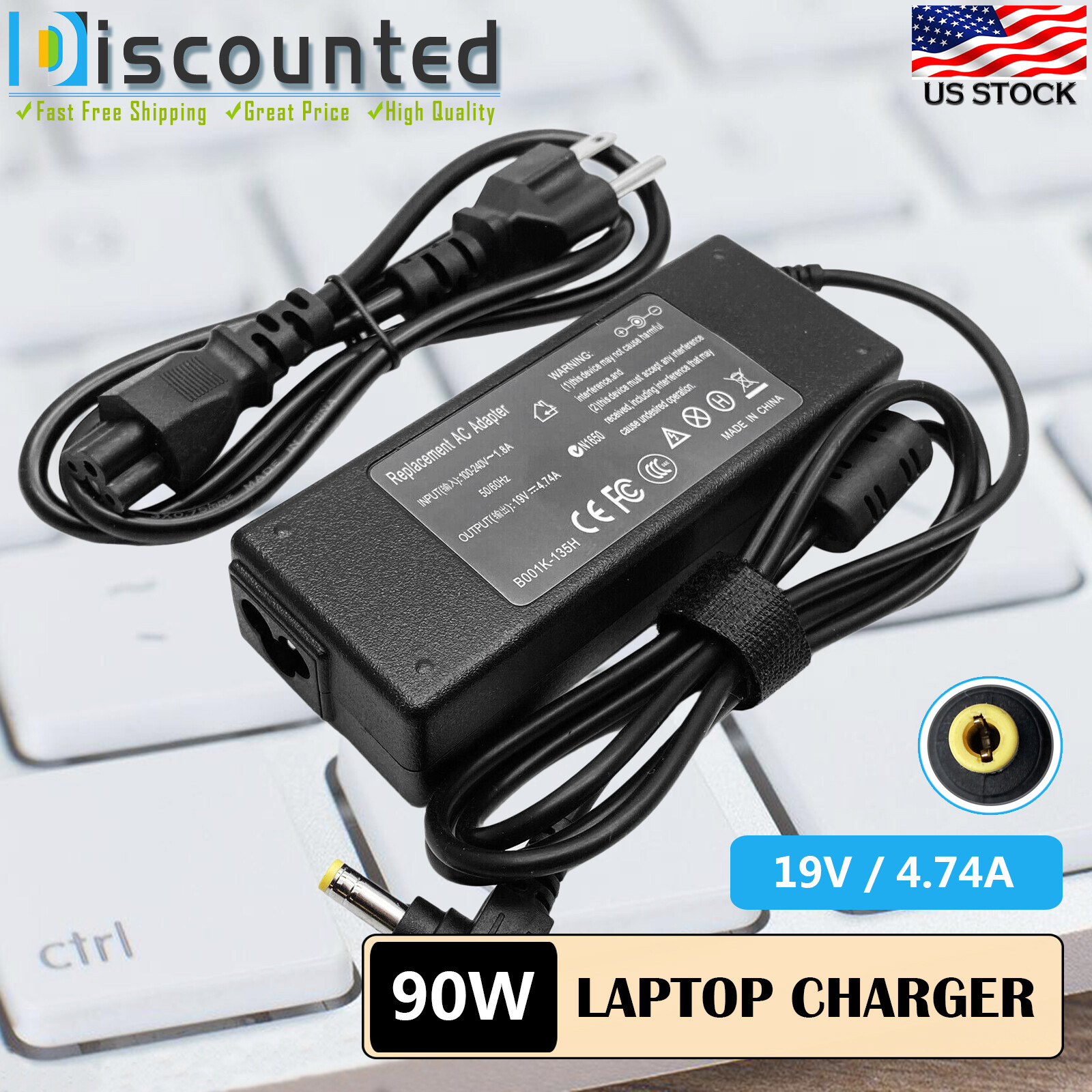 AC Adapter Power Supply Charger For Fujitsu LifeBook T900 T901 T902 Tablet PC