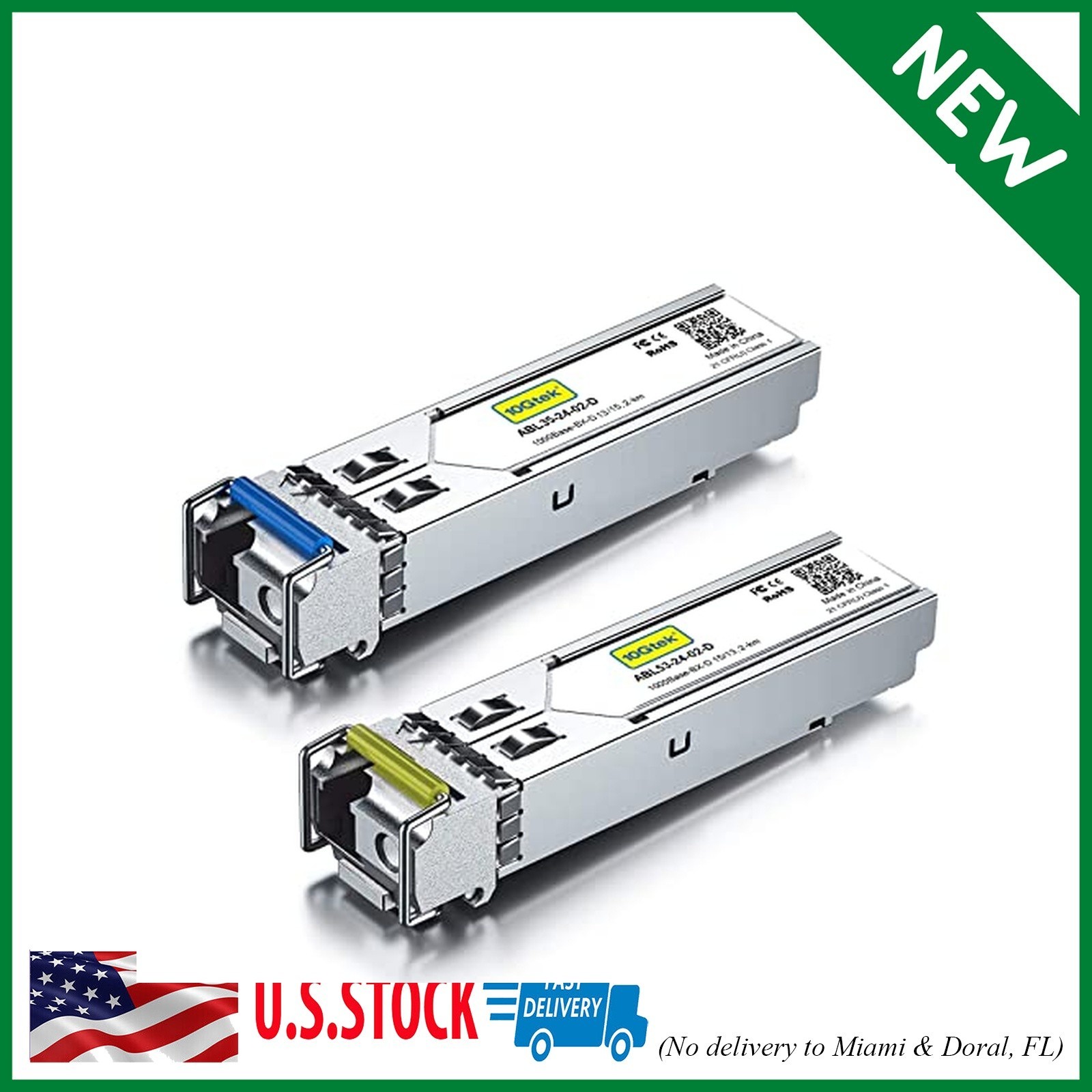 10Gtek a Pair of 1.25G SFP Bidi Transceiver, 1000Base-BIDI SingleMode Simplex...