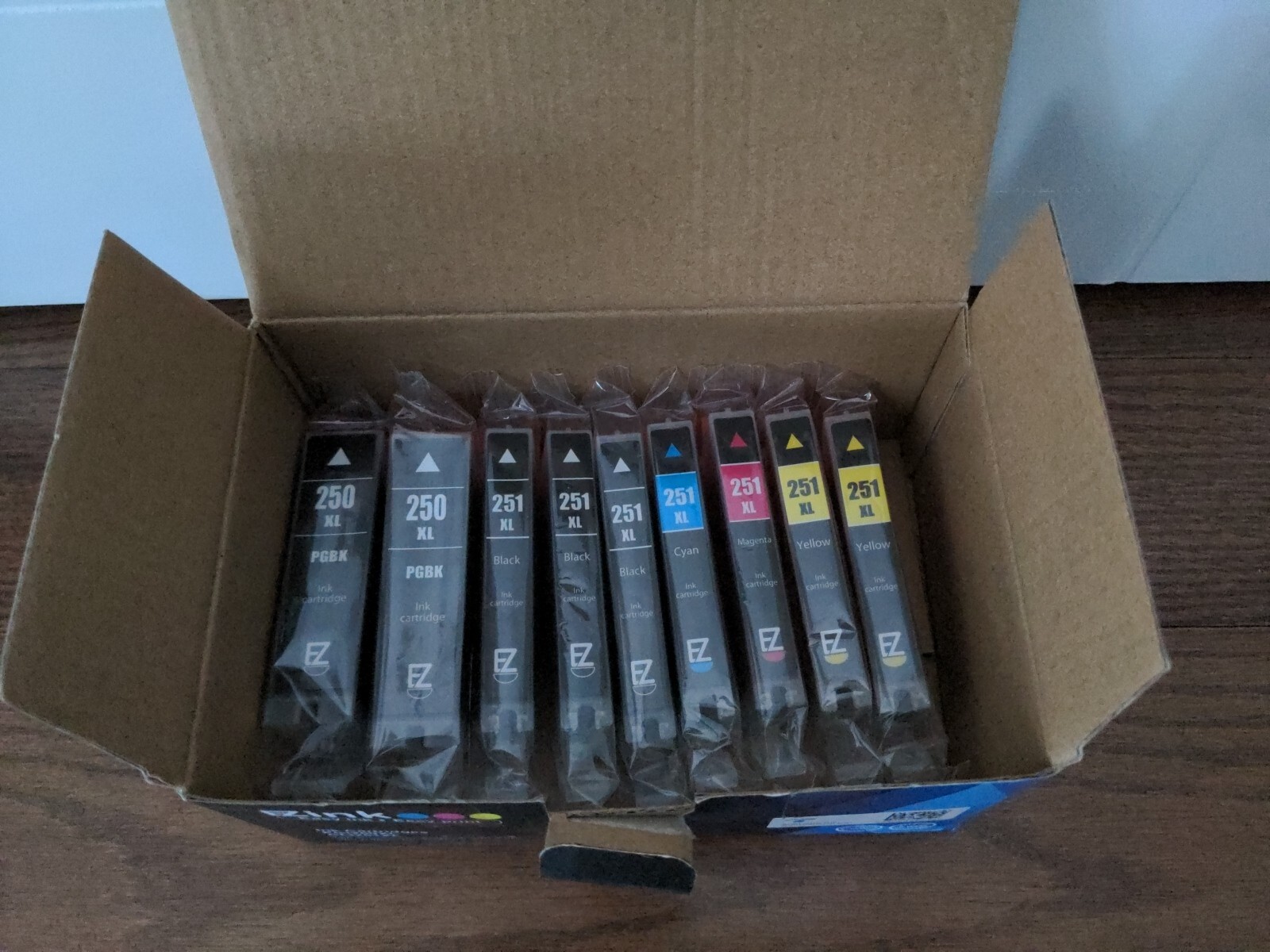 Lots of 12 EZ Ink Cartridges 250 XL 251 XL Black Cyan Magenta Yellow for Canon