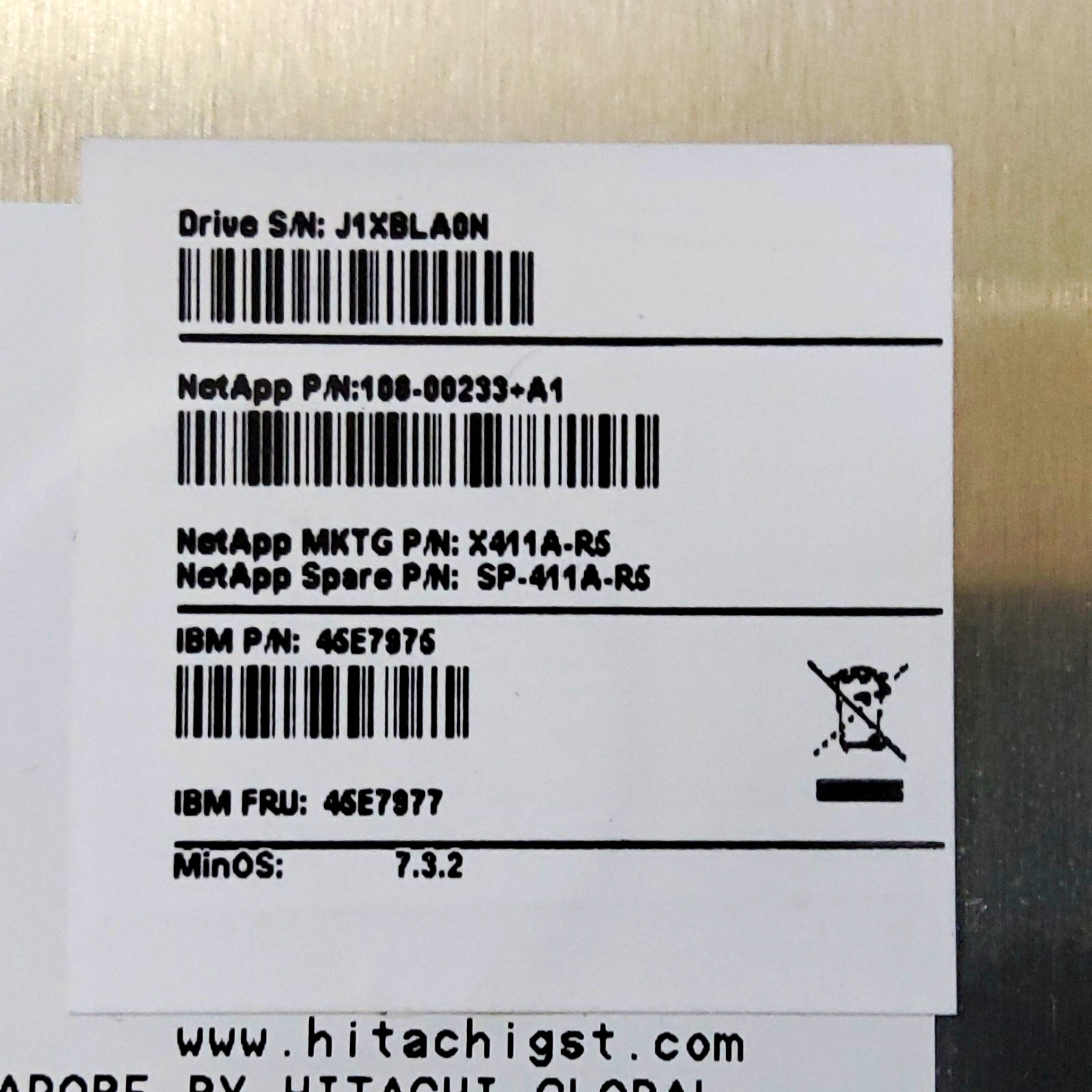 Netapp X411A-R5 450GB 15K RPM 3.5in SAS 6Gbps HDD HUS156045VLS600