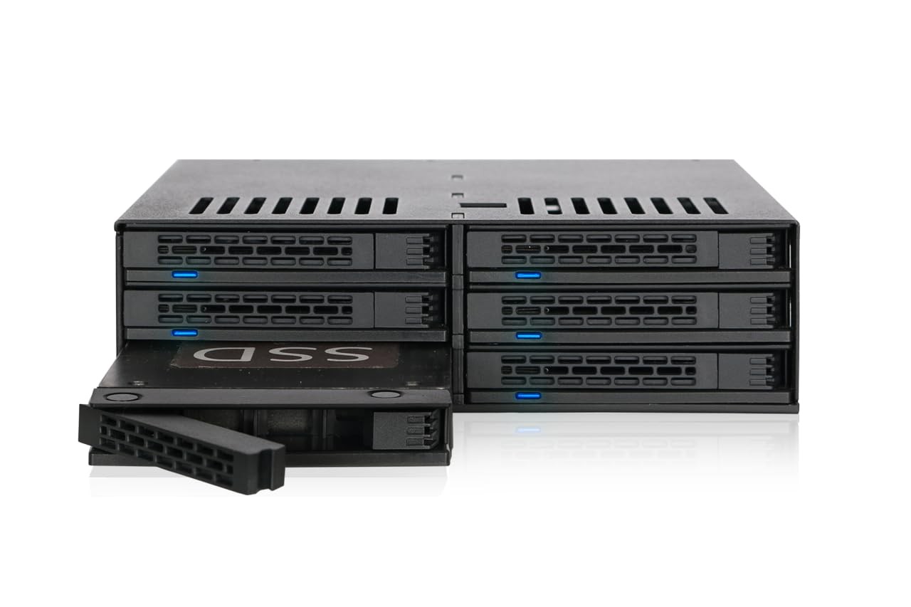 Icy Dock MB326SP1B 6-Bay 2.5 SATA SAS SSD HDD Mobile Rack