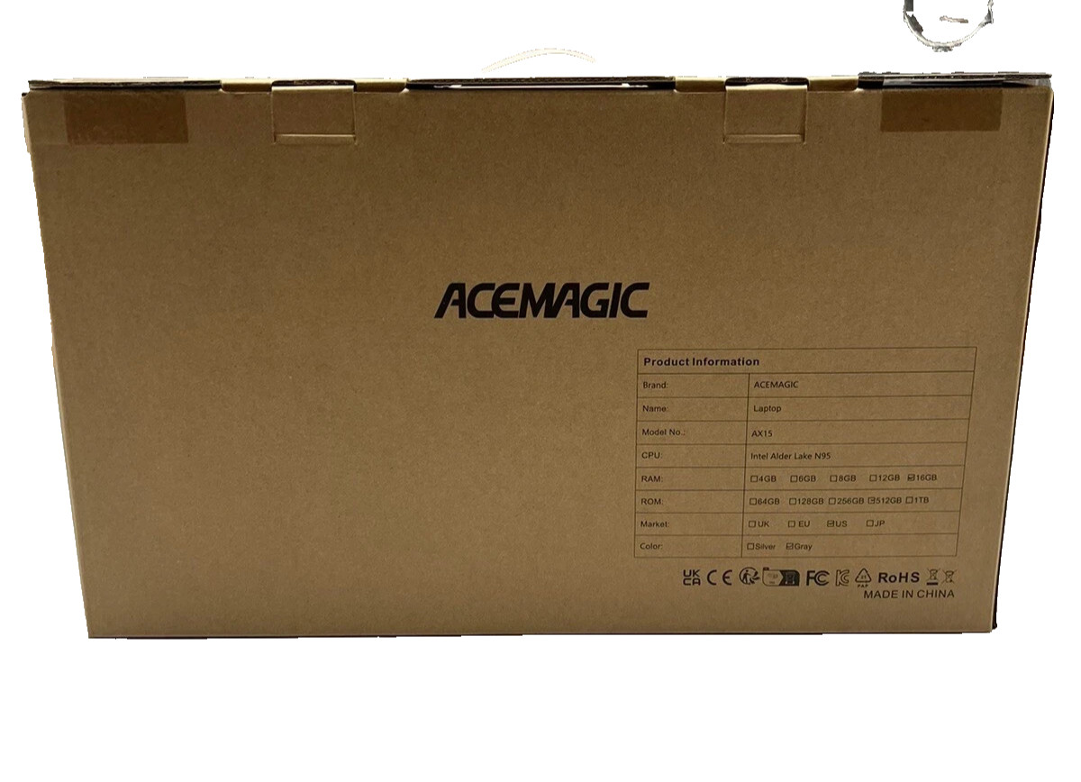 ACEMAGIC 15.6" FHD Laptop Intel 12th Alder Lake N-95 16GB DDR4 RAM 512GB SSD 