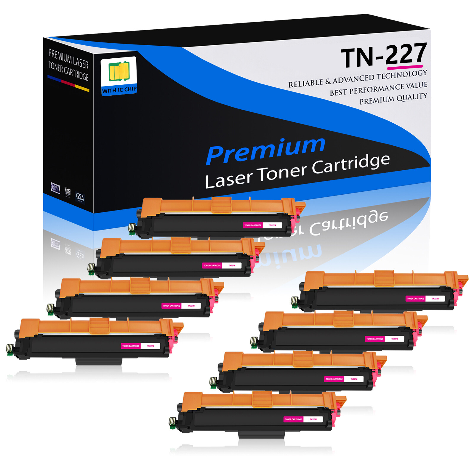 8PK TN227 Magenta Toner for Brother TN227MG DCP-L3510CDW DCP-3550CDW HL-L3210CW