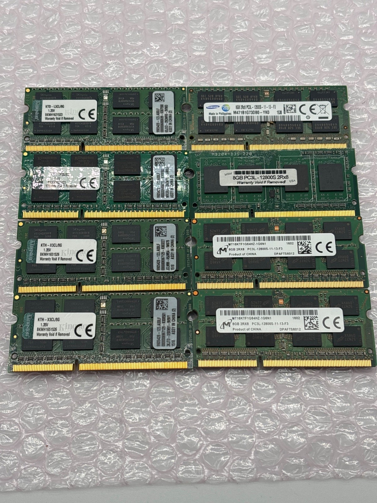 8x 8GB DDR3L-1600 PC3L-12800S SO-DIMM Laptop RAM Kingston Samsung Micron
