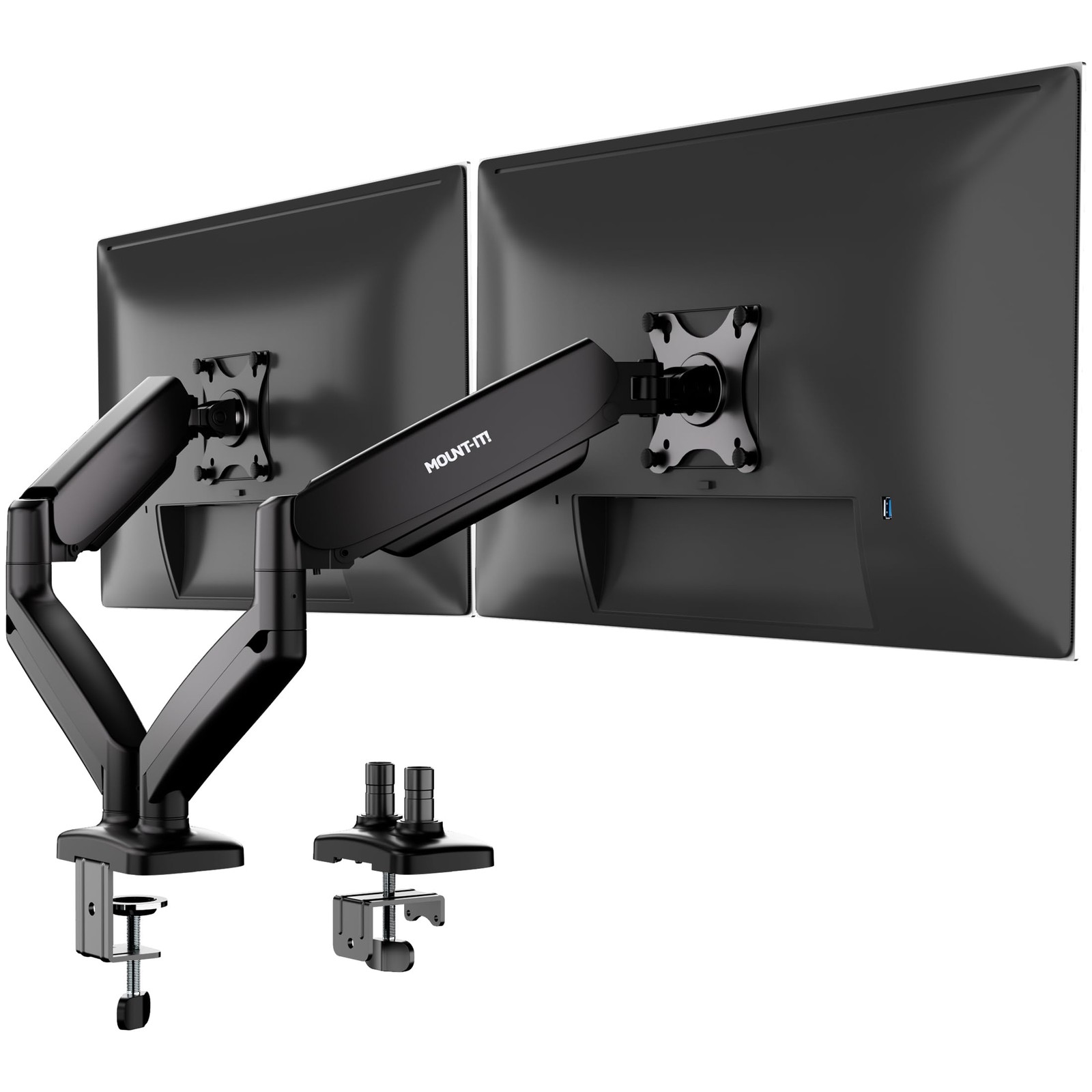 Mount-It Dual Monitor Desk Mount, 13-32", 17.6 lbs Each 13''-32'', Black