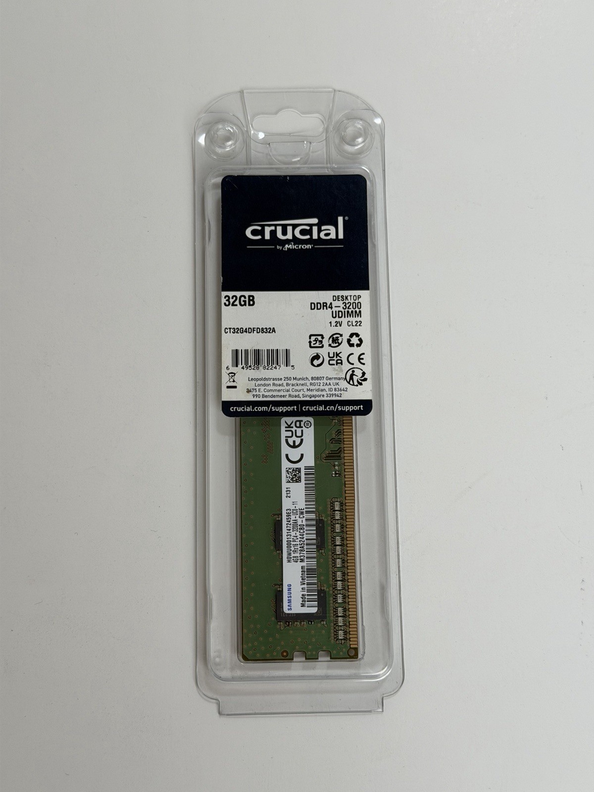Samsung 4GB DDR4-3200 PC4-25600 Desktop RAM UDIMM M378A5244CB0-CWE