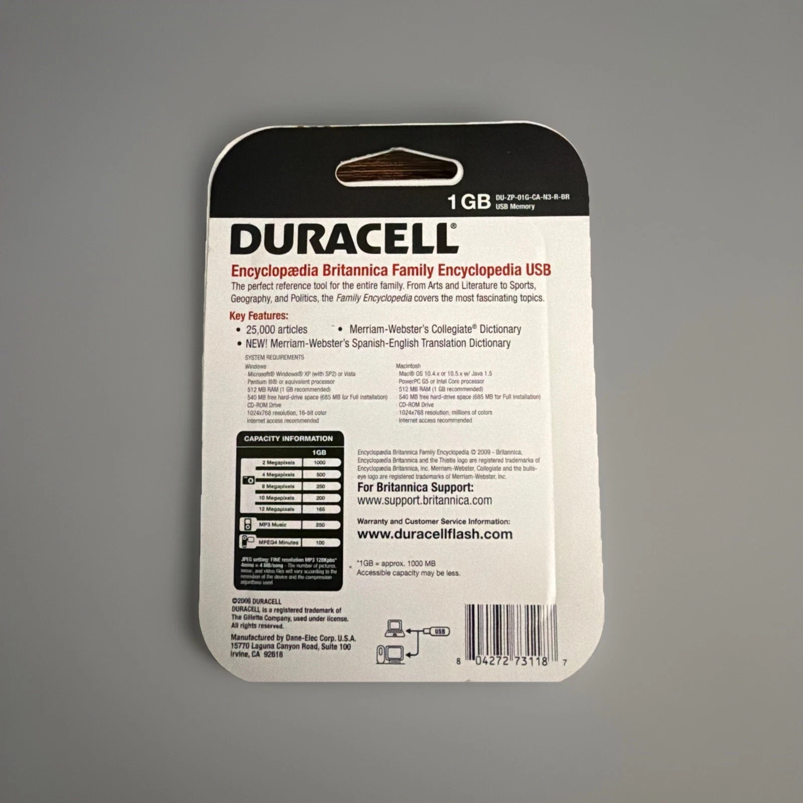 Wholesale lot of 11 Duracell USB Memory Flash Drives 1GB W Bonus Software -