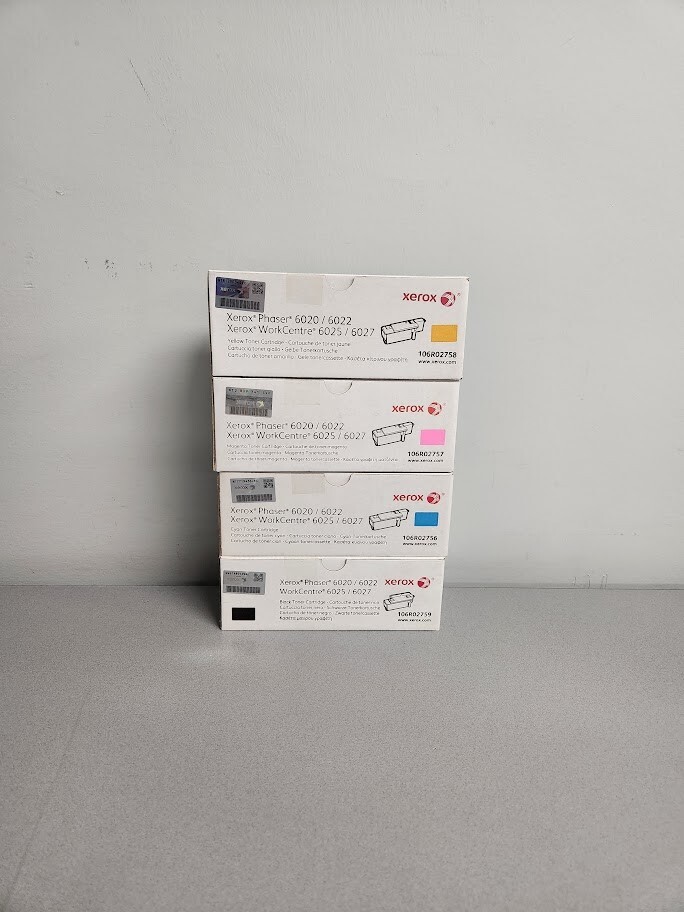 Xerox Phaser 6020 toner cartridge set Yellow Magenta Cyan Black Genuine