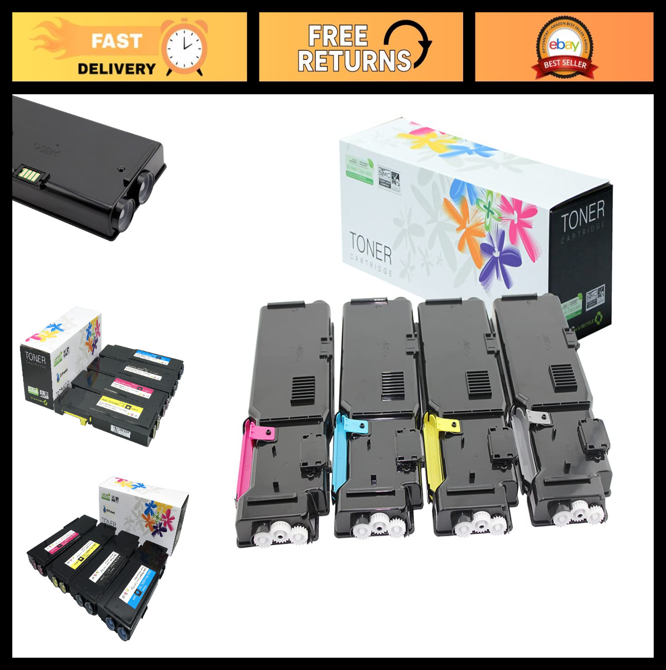 High-Quality Toner Cartridge Set for Xerox Versalink C400 C405 - 4-Pack (Black,
