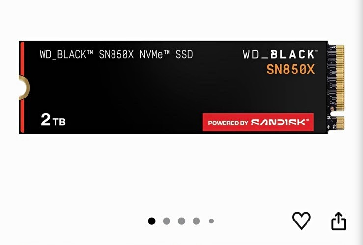 WD_BLACK SN850X 2TB M.2 NVMe Internal SSD Powered by SanDisk