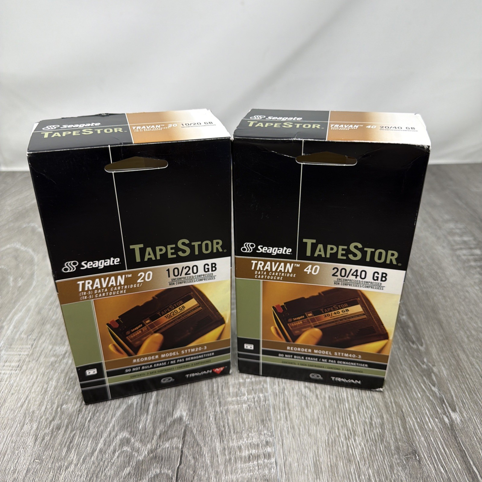 Seagate TapeStor TRAVAN 20 & TRAVAN 40 Data Cartridge 20/40 GB & 10/20 GB