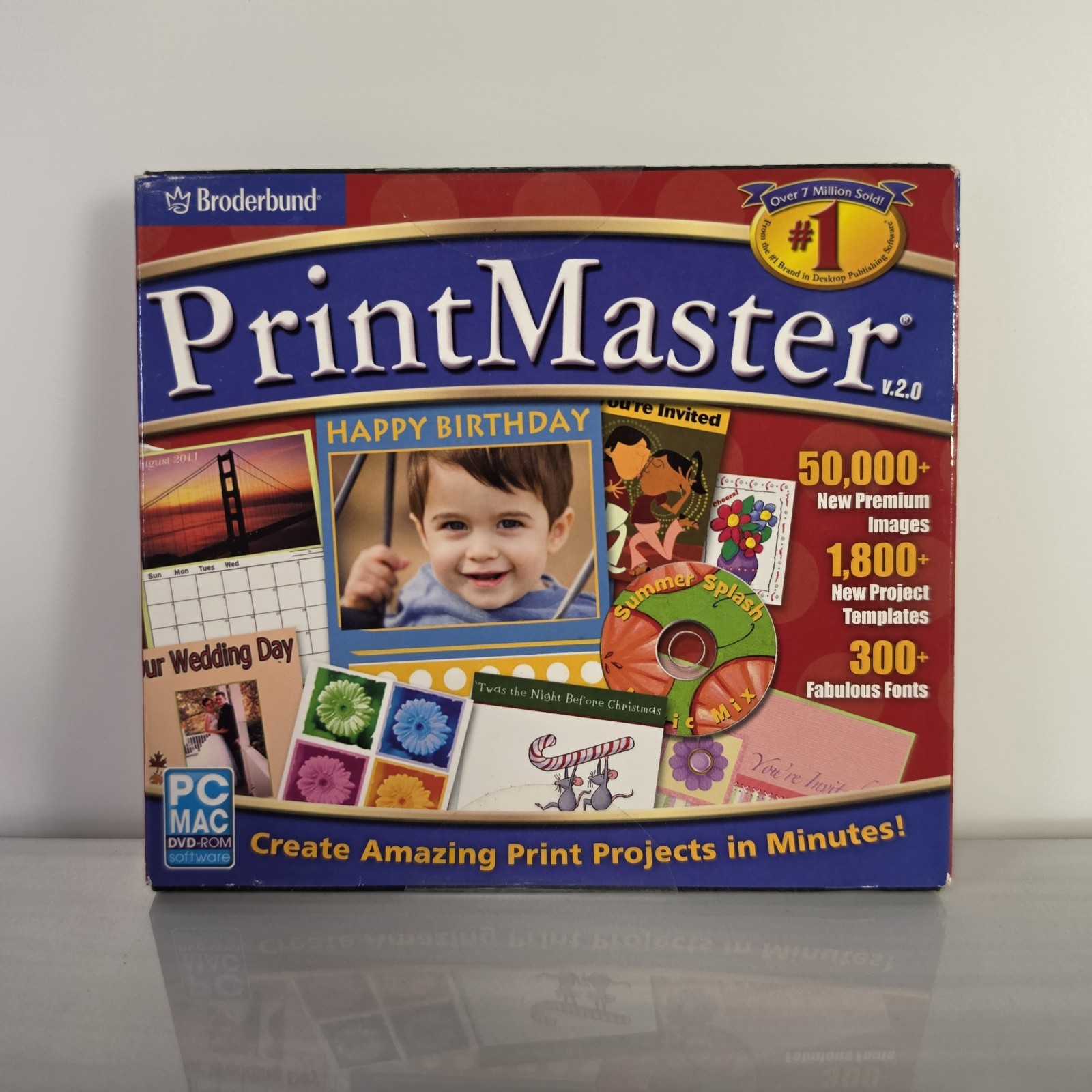 Broderbund PrintMaster v2.0 PC Mac DVD-ROM Brand New Factory Sealed Software 