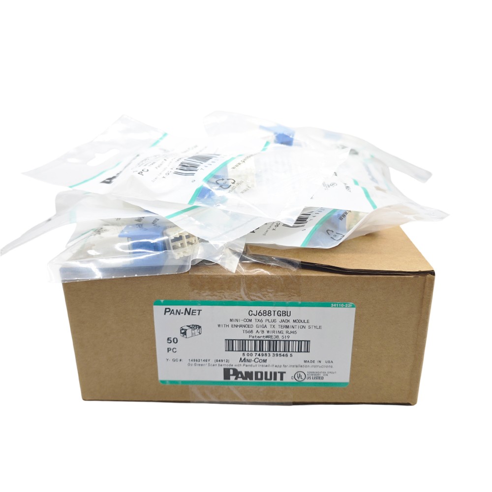 50X CJ688TGBU Giga TX For Panduit Cat6 MiniCom UTP RJ45 Network Jack Module Blue