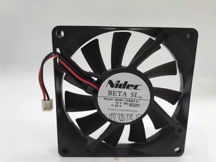1PCS NIDEC D08I-14BS3 01 14V 0.06A 8CM 8015 Inverter Refrigerator Silent Fan