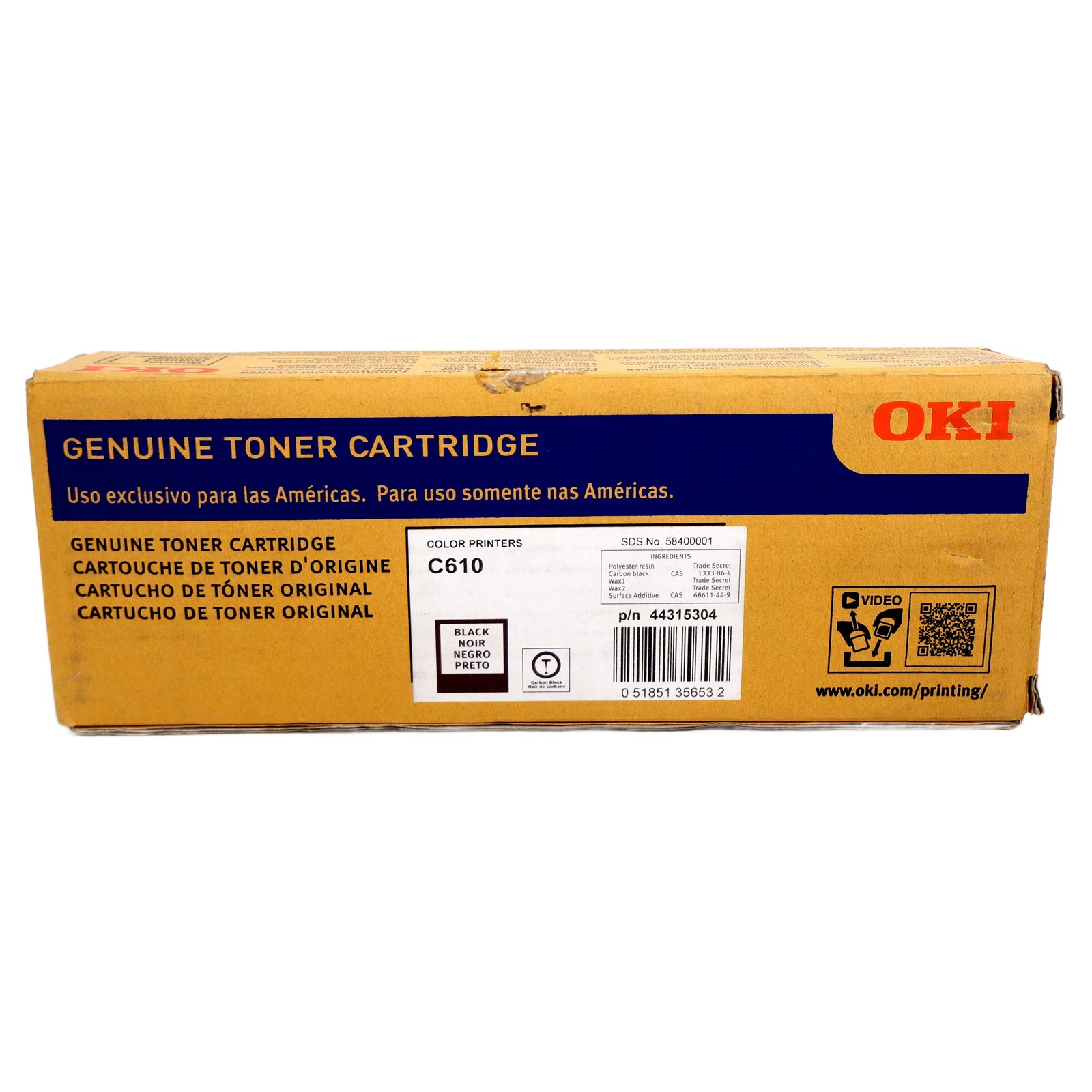 OKI GENUINE TONER CARTRIDGE C610 BLACK 44315304 (READ DETAILS)