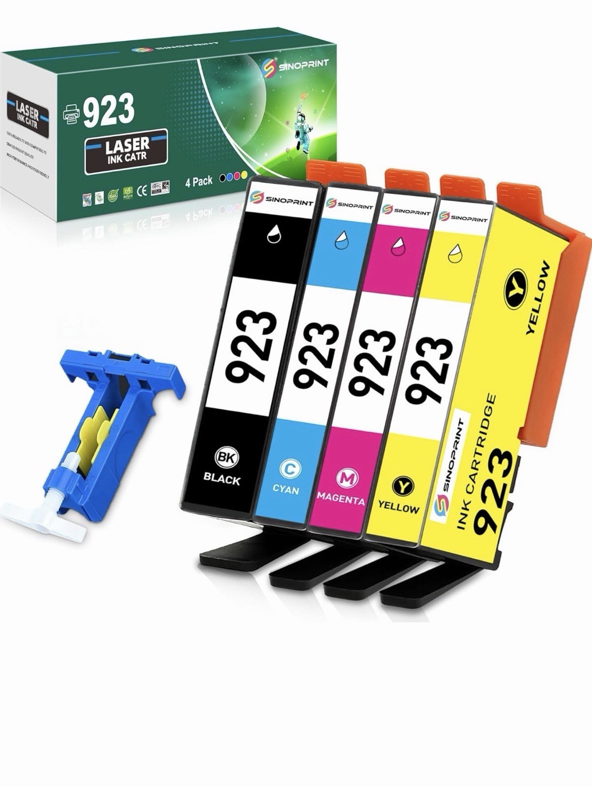 TOKYOINK 923 Compatible Ink Cartridge 4-Pack For HP 8120 8122e 8130 BK C M Y