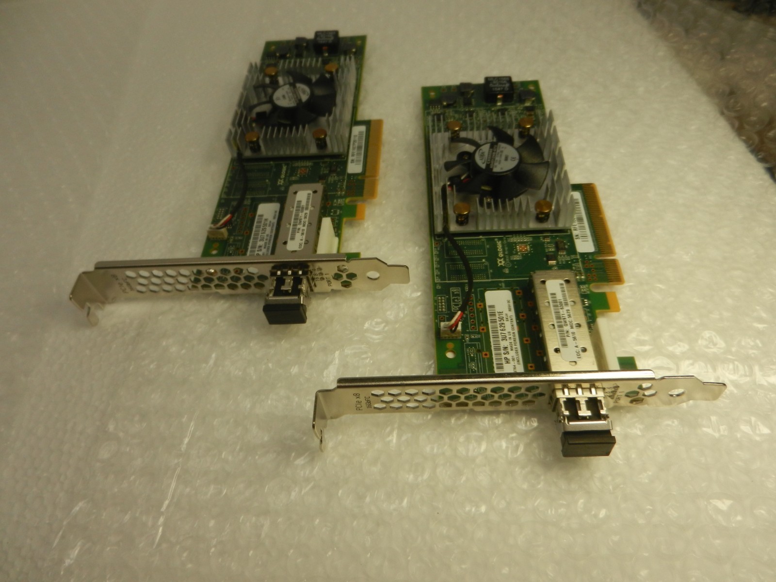 2x HP StoreFabric SN1000Q QLE2660-HP 1-Port 16Gbps FC PCIe HBA QW971 w/ HP SFP
